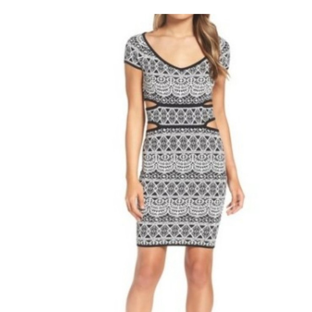 ALI & Jay Botanical Seduction Cutout Bodycon Sweater Knit Dress Medium